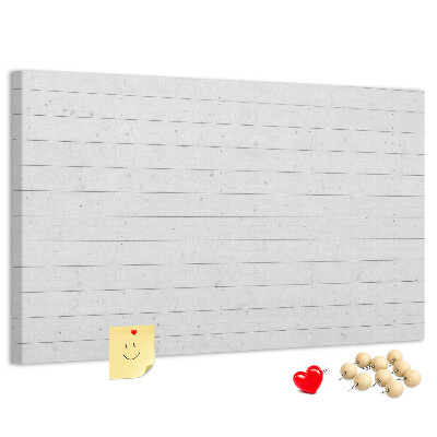 Tablero de anuncios de corcho blanco con marco estilo madera