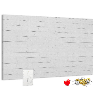 Tablero de anuncios de corcho blanco con marco estilo madera