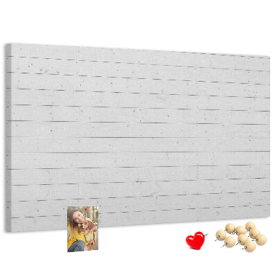 Tablero de anuncios de corcho blanco con marco estilo madera