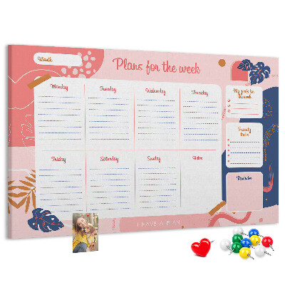 Agenda semanal con diseño de motivos vegetales
