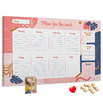 Agenda semanal con diseño de motivos vegetales