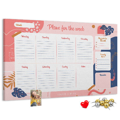 Agenda semanal con diseño de motivos vegetales