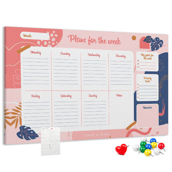 Agenda semanal con diseño de motivos vegetales