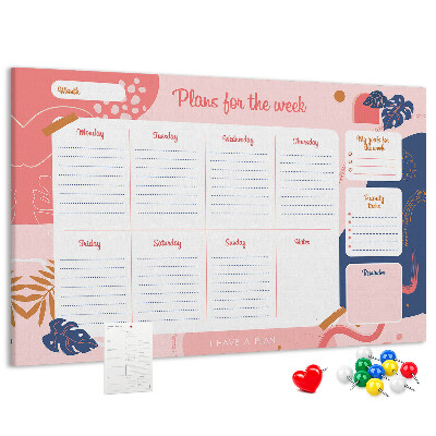 Agenda semanal con diseño de motivos vegetales
