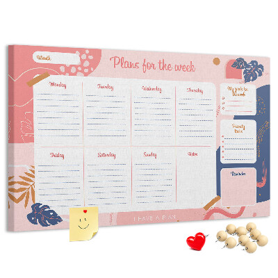 Agenda semanal con diseño de motivos vegetales
