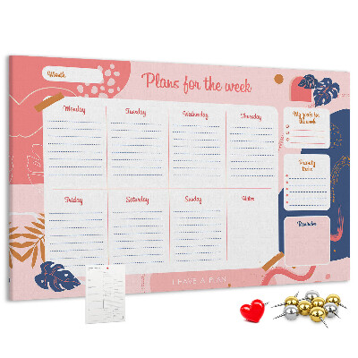 Agenda semanal con diseño de motivos vegetales