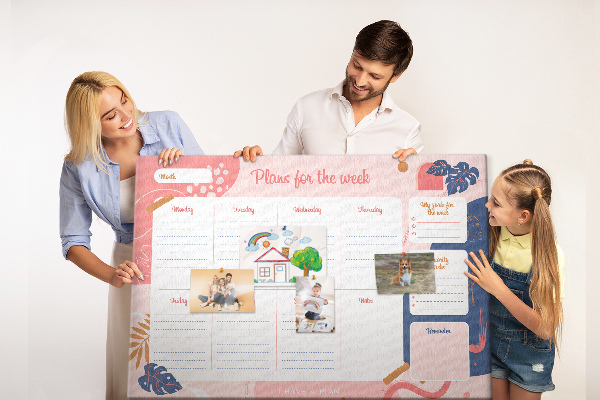 Agenda semanal con diseño de motivos vegetales