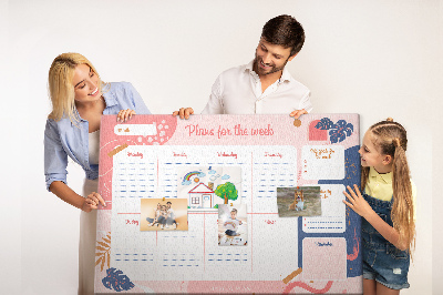 Agenda semanal con diseño de motivos vegetales
