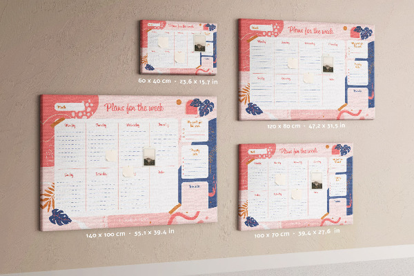 Agenda semanal con diseño de motivos vegetales