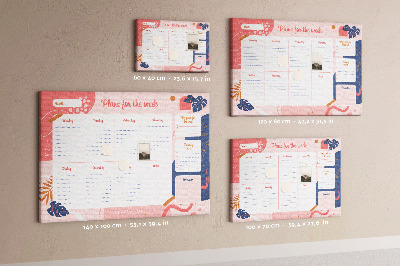 Agenda semanal con diseño de motivos vegetales