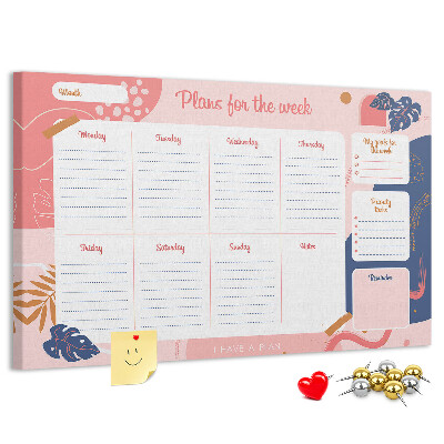 Agenda semanal con diseño de motivos vegetales