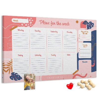 Agenda semanal con diseño de motivos vegetales