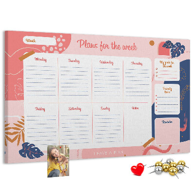 Agenda semanal con diseño de motivos vegetales