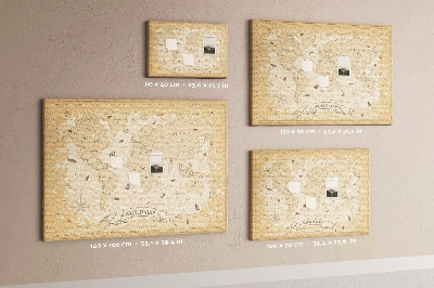 Tablero de anuncios mapa del mundo antiguo con detalles geográficos
