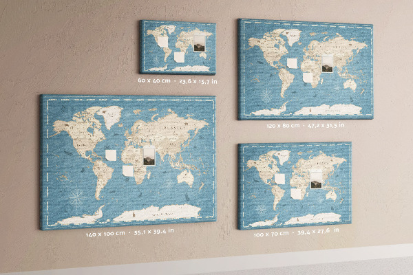 Pizarra de corcho mapa del viejo mundo con fondo delicado