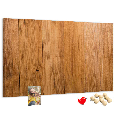 Pizarra de corcho con marco de madera y chinchetas de colores