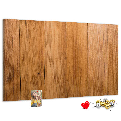 Pizarra de corcho con marco de madera y chinchetas de colores