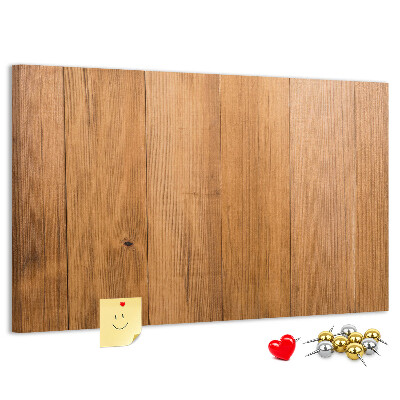 Pizarra de corcho con marco de madera y chinchetas de colores