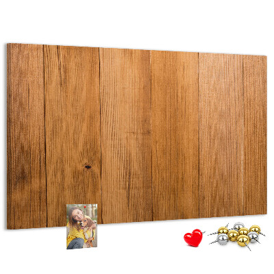 Pizarra de corcho con marco de madera y chinchetas de colores