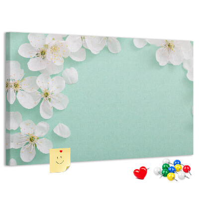 Tablero de corcho decorado Motivos florales sobre un fondo pastel