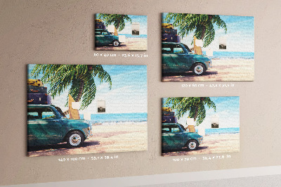 Tablero de anuncios diseño de viaje de vacaciones a la costa en coche
