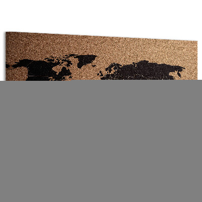 Pizarra de corcho con diseño de mapa del mundo
