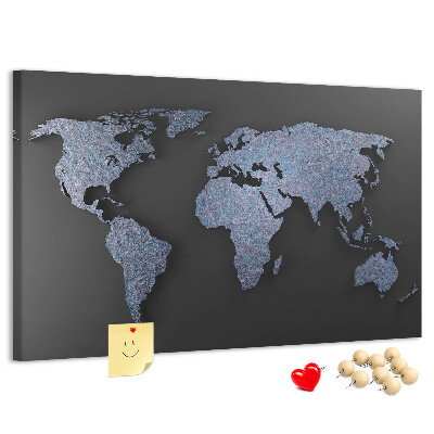 Tablero de anuncios mapa del mundo en tonos azules