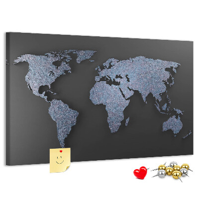 Tablero de anuncios mapa del mundo en tonos azules