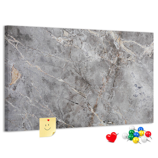 Pizarra de corcho con elegante patrón de mármol gris veteado