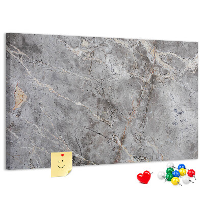 Pizarra de corcho Elegante patrón de mármol gris veteado
