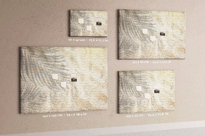 Tablero de corcho decorativo arenas cálidas con sombras delicadas