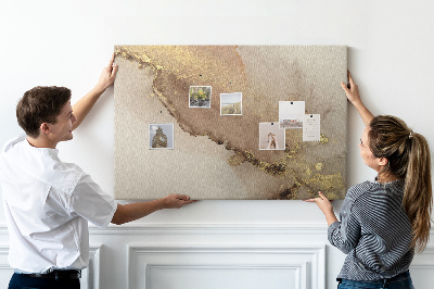 Tablero de anuncios paisaje abstracto con detalles dorados