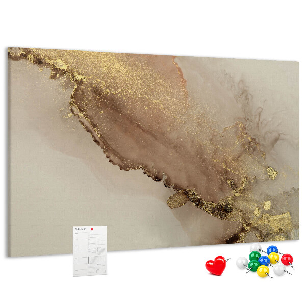 Tablero de anuncios paisaje abstracto con detalles dorados