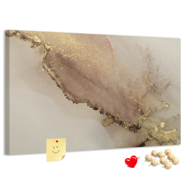 Tablero de anuncios paisaje abstracto con detalles dorados