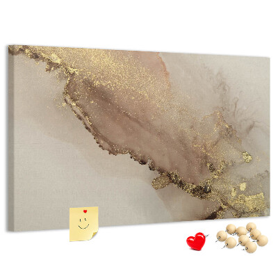 Tablero de anuncios paisaje abstracto con detalles dorados