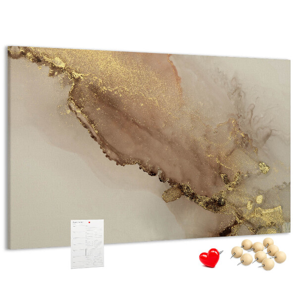 Tablero de anuncios paisaje abstracto con detalles dorados