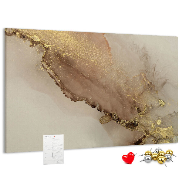 Tablero de anuncios paisaje abstracto con detalles dorados