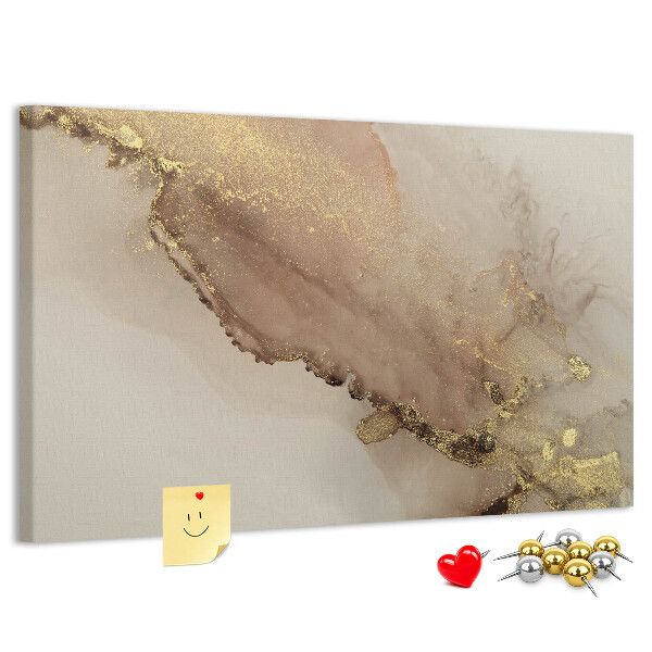 Tablero de anuncios paisaje abstracto con detalles dorados