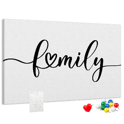 Pizarra de corcho con un diseño elegante para la organización familiar