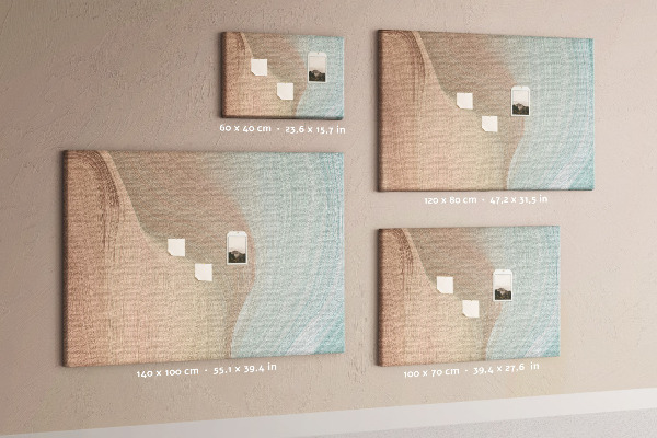 Tablero de anuncios diseño de ondas delicadas en tonos pastel