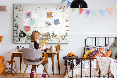 Tablero de corcho decorado planificador semanal de estilo hogareño