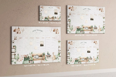 Tablero de corcho decorado planificador semanal de estilo hogareño