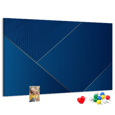 Tablero de anuncios con elegantes diseños geométricos en tonos azules