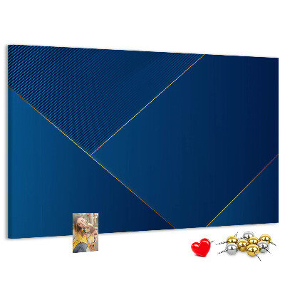 Tablero de anuncios con elegantes diseños geométricos en tonos azules