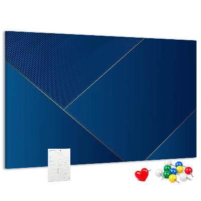 Tablero de anuncios con elegantes diseños geométricos en tonos azules