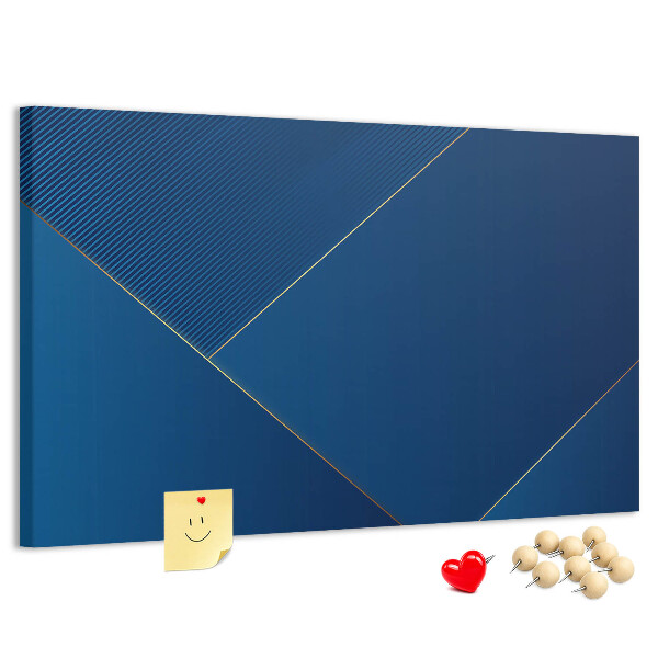 Tablero de anuncios con elegantes diseños geométricos en tonos azules