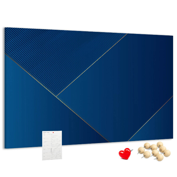 Tablero de anuncios con elegantes diseños geométricos en tonos azules
