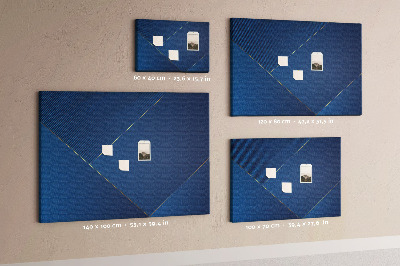 Tablero de anuncios con elegantes diseños geométricos en tonos azules