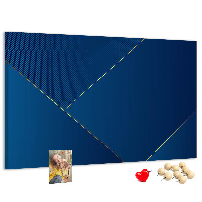 Tablero de anuncios con elegantes diseños geométricos en tonos azules