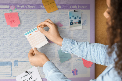 Tablero de anuncios agenda anual en colores pastel